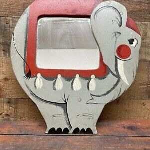 Circus Elephant Gorgeous Small Hanging Wall Plague Mirror One Of Kind 17” X 15”